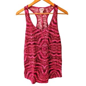 Mossimo Supply Co. Pink Patterned Women's Tank Top Cotton Size S